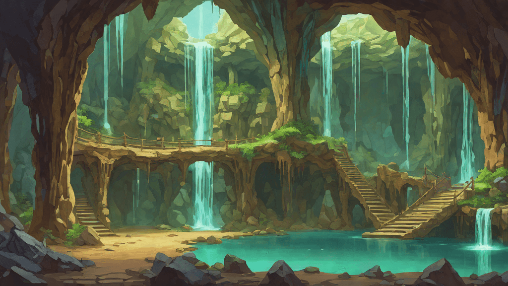 Week 16 of the pregnancy journey — The Listener, An underground cavern of cascading waterfalls and turquoise pools