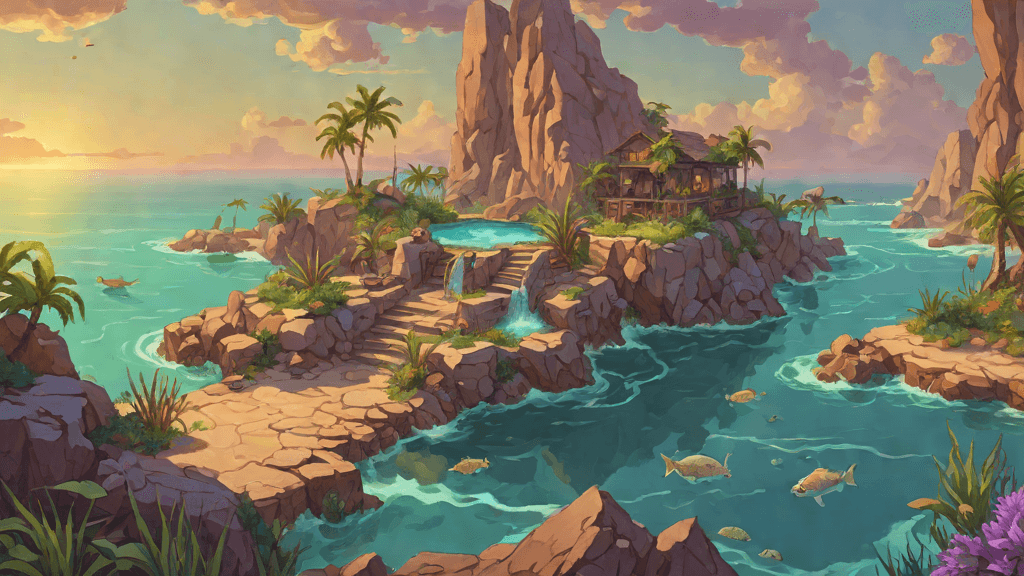 Week 29 of the pregnancy journey — The Child Who Waved, A tropical lagoon of palm-covered islands