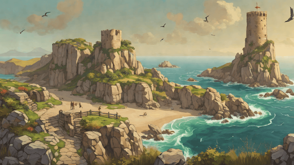 Week 30 of the pregnancy journey — A Week to Tidehaven, A coastal fort with watchtowers above the ocean